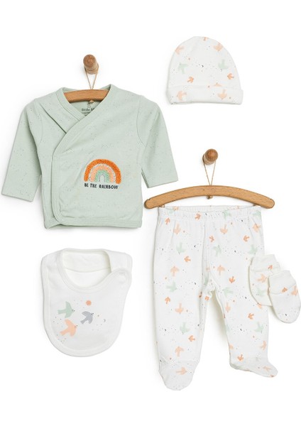 Hümasel Organik Pamuklu Gökkuşagı Nakışlı 5li Hastane Çıkışı Seti Yeni Doğan fiyatları