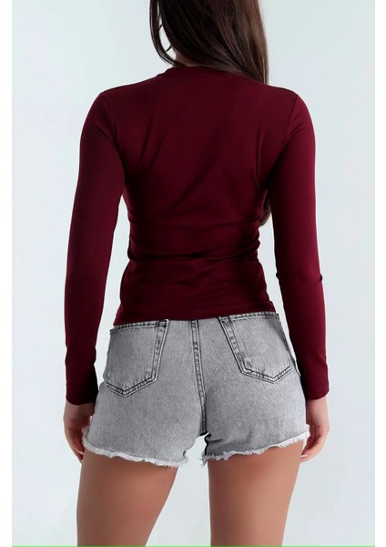 Parmak Geçmeli Buzzy Kumaş Bluz