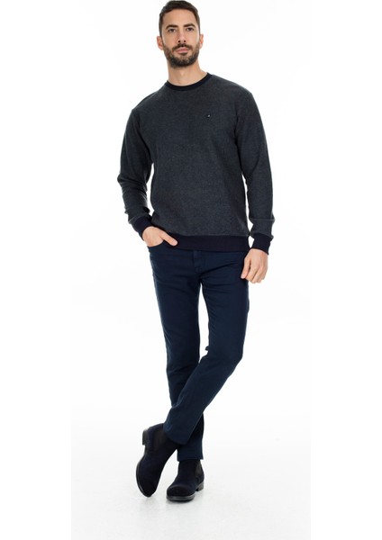 Pamuklu Regular Fit Yarım Fermuarlı Dik Yaka Kazak Erkek Kazak 456112 fırsatları