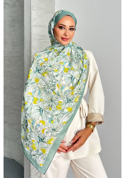 Lotus Çiçek Desen Soft Pamuk Şal