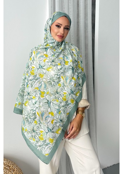 Lotus Çiçek Desen Soft Pamuk Şal