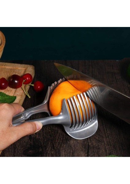 Domates Limon Dilimleme Tutucu Yuvarlak Meyve Soğan Parçalayıcı Kesici Maşa Saplı Paslanmaz Çelik Mutfak Kesim Için Kolay Dilimleme Patates Kireç Gıda Standı Yurt Dış (Yurt Dışından) modelleri