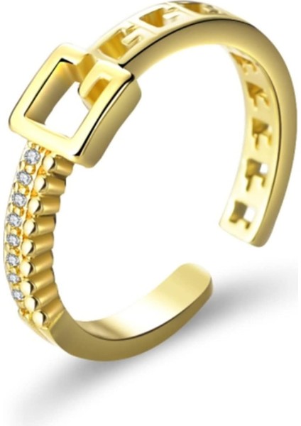 Gümüş Yüzük Basit Hollow Zirkon Kakma Takı Retro Ayarlanabilir Yüzük (Yurt Dışından) fiyatları