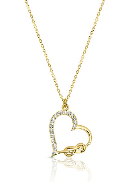 Işıltılı Sonsuz Kalp Bağı Altın Kolye