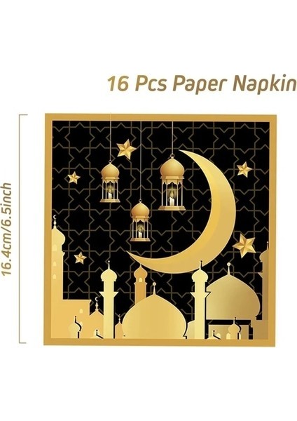 12CAN斋节纸盘杯斋月装饰品2023斋月派对用品CAN斋节穆斯林斯兰节日装饰品（国外进口） (Yurt Dışından)