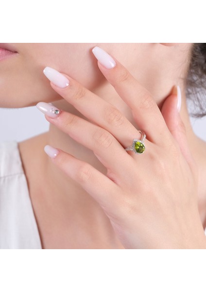 2.06 Karat Pırlanta Peridot Yüzük, Gerçek Pırlanta, Sertifikalı Mücevher fiyatları