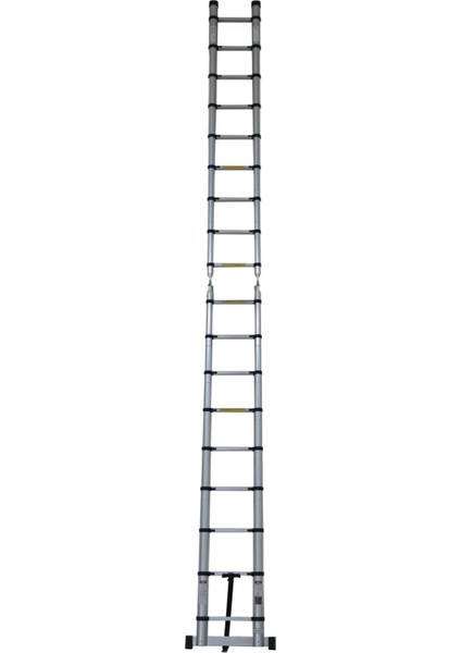 Elmas Serisi – 9+9 Basamaklı Çift Taraflı Teleskopik Alüminyum Merdiven | 2,8+2,8 M | 150 kg A Tipi modelleri