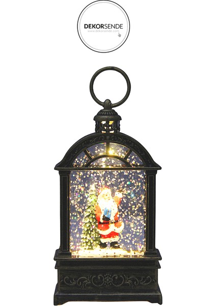 Yılbaşı Kar Küresi Müzikli Pilli Işıklı Noel Baba Biblo Antik Eskitme 18 cm fiyatları