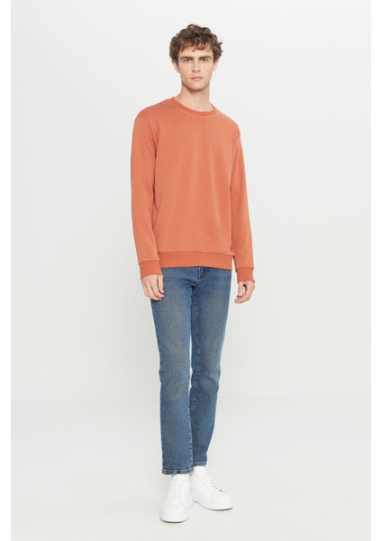 Erkek Açık Kahve Standart Fit Normal Kesim Içi Polarlı 3 Iplik Bisiklet Yaka Sweatshirt fiyatları