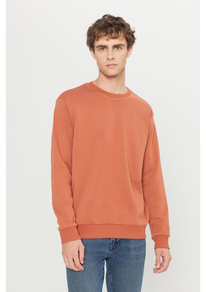 Erkek Açık Kahve Standart Fit Normal Kesim Içi Polarlı 3 Iplik Bisiklet Yaka Sweatshirt modelleri