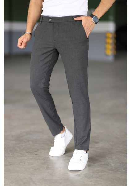 Erkek Antrasit Renk Italyan Kesim Slimfit Kumaş Pantolon fırsatları