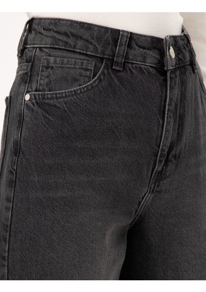 Kadın Gri High Waist Flare Fit Jean Pantolon 50299729-VR024 indirimleri