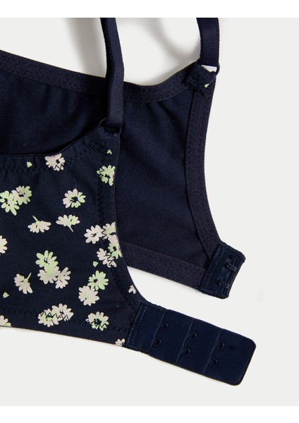 3'lü Balensiz Pamuklu T-Shirt Sütyeni Seti