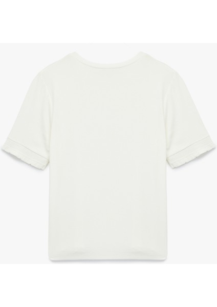 Slim Fit Ribana Detaylı Kısa Kollu Bisiklet Yaka Tişört fiyatları