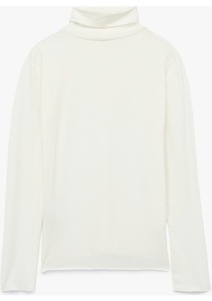 Slim Fit Viskon Kumaş Uzun Kollu Balıkçı Yaka Tişört fırsatları