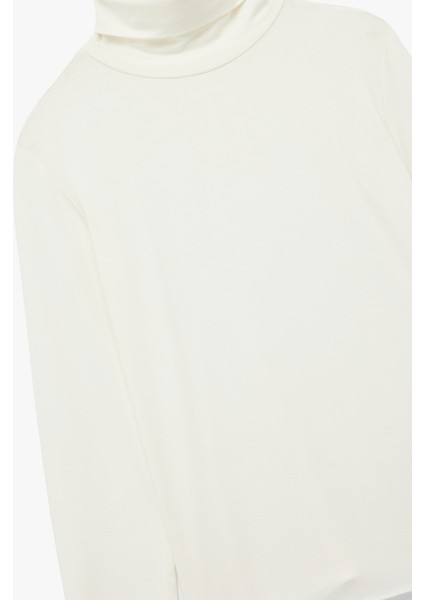 Slim Fit Viskon Kumaş Uzun Kollu Balıkçı Yaka Tişört indirimleri