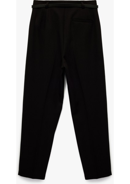 Slim Fit Yüksek Bel Kemerli Cigarette Kumaş Pantolon fiyatları