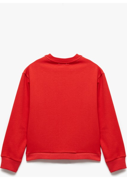 Şardonlu Uzun Kollu Bisiklet Yaka Pamuklu Unicorn Baskılı Sweatshirt fiyatları