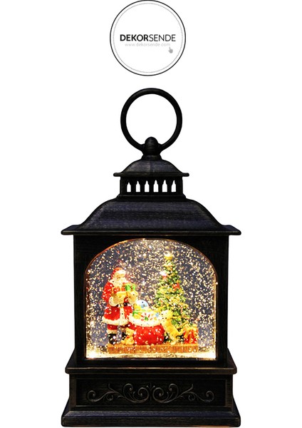 Yılbaşı Kar Küresi Müzikli Pilli Işıklı Dekoratif Biblo Antik Eskitme 18 cm fiyatları