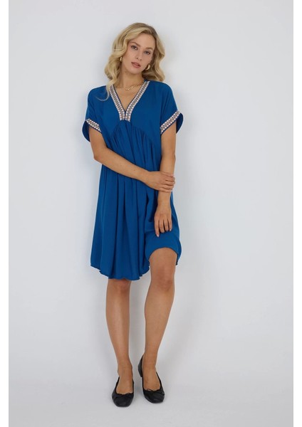 Viskon Elbise – Yazın Vazgeçilmezi Mavi fiyatları