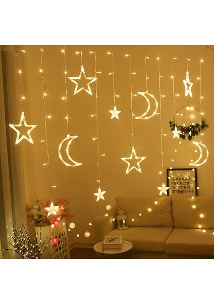 LED Yıldız Ay Vitrin Iç Dekoratif Işık 3.5m Uzunluk (Yurt Dışından)