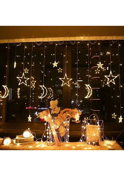 LED Yıldız Ay Vitrin Iç Dekoratif Işık 3.5m Uzunluk (Yurt Dışından) fiyatları