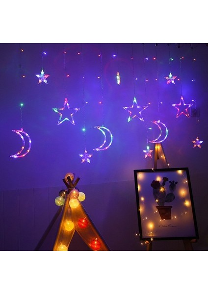 LED Yıldız Ay Vitrin Iç Dekoratif Işık 3.5m Uzunluk (Yurt Dışından) modelleri