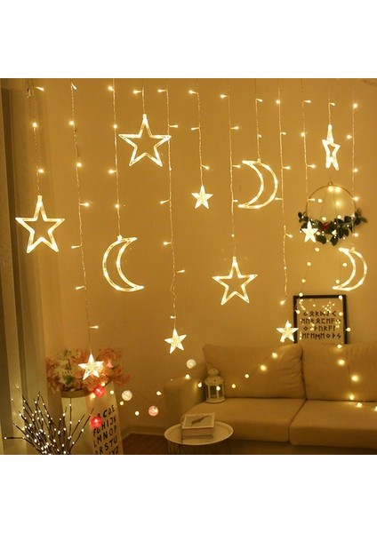 LED Yıldız Ay Vitrin Iç Dekoratif Işık 3.5m Uzunluk (Yurt Dışından) indirimleri