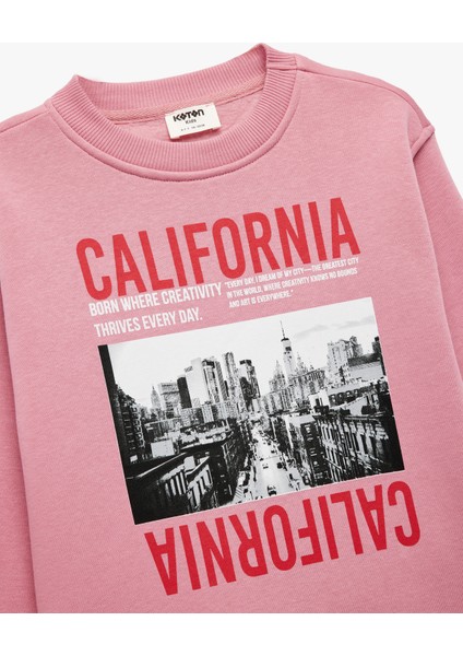 Uzun Kollu Bisiklet Yaka Baskılı Sweatshirt modelleri