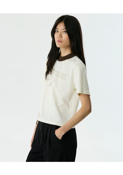 Slogan Patch'li Crop T-Shırt TW6250070069018