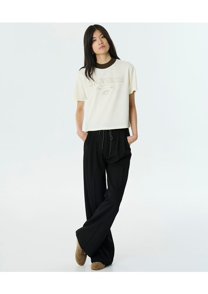 Slogan Patch'li Crop T-Shırt TW6250070069018