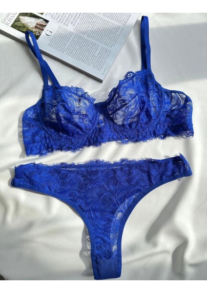 Kadın Lacivert Dantelli Iç Çamaşır Takımı modelleri