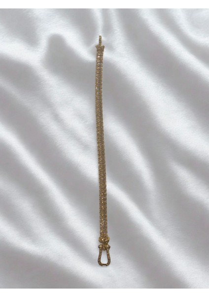 Altın Kaplama Taşlı Tokalı Bileklik