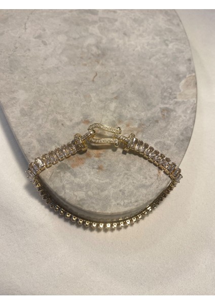 Altın Kaplama Taşlı Tokalı Bileklik modelleri