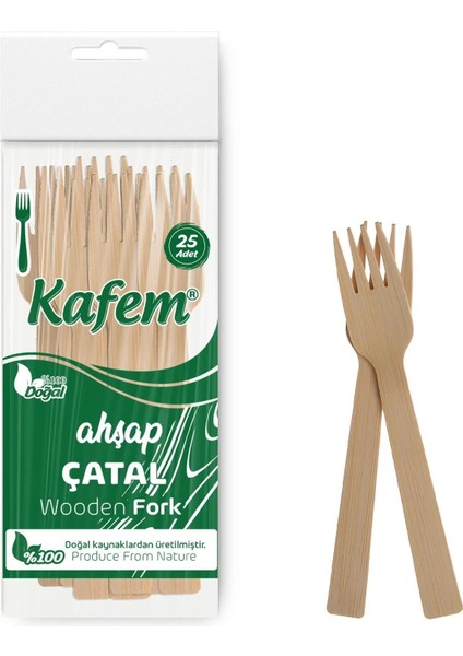 Ahşap Çatal 25'li