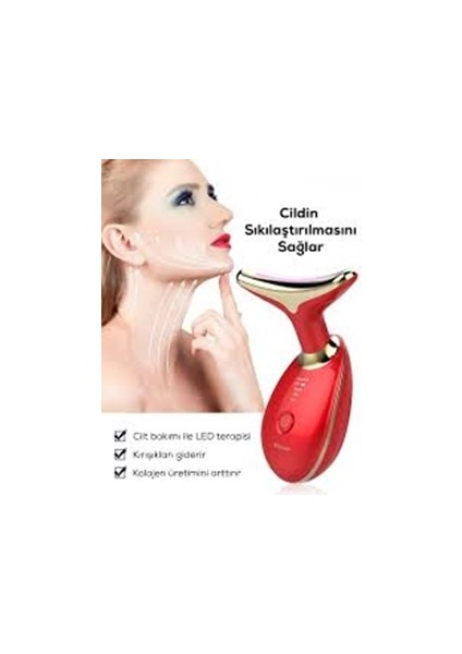 Lılyth Yüz ve Boyun Cilt Bakım Cihazı | Ems & LED Işık Teknolojili, Şarjlı ve Taşınabilir Masaj Aleti