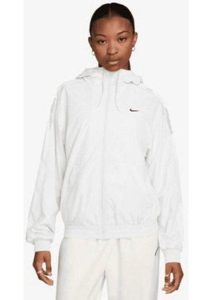 Sportswear Woven Loose Kadın Beyaz Ceket