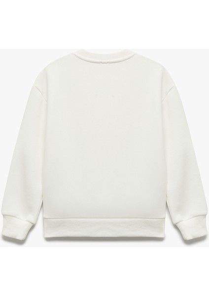 Uzun Kollu Bisiklet Yaka Şardonlu Fiyonk Baskılı Sweatshirt fiyatları