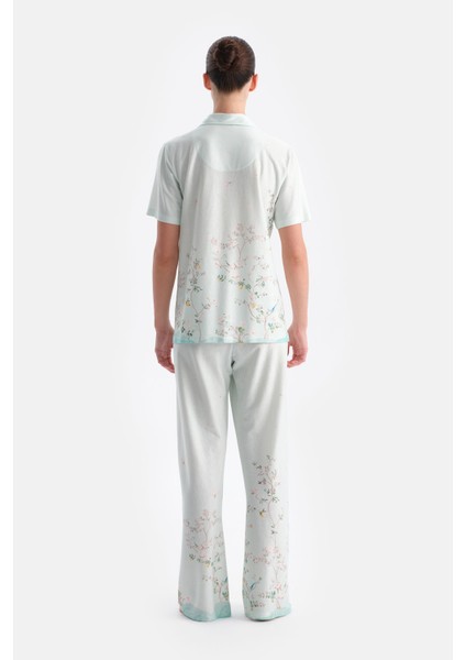 Çiçek Desenli Gömlek Pantolon Takım fiyatları