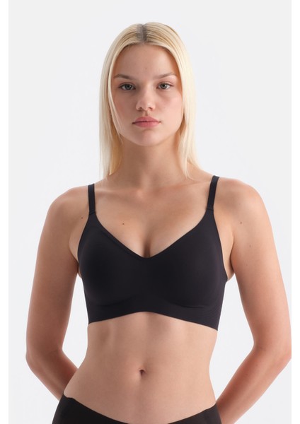 Siyah Linora Balensiz Dikişsiz Toparlayıcı Sütyen