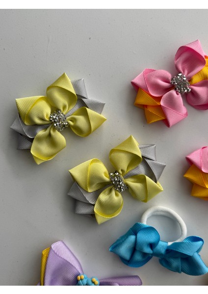 Fiyonklu Saç Tokası 7'li – Renkli Set, Günlük & Okul fırsatları