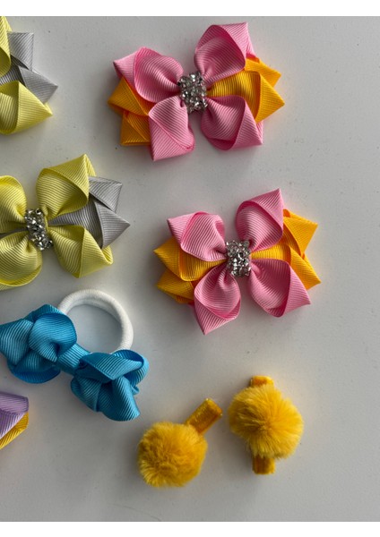 Fiyonklu Saç Tokası 7'li – Renkli Set, Günlük & Okul indirimleri