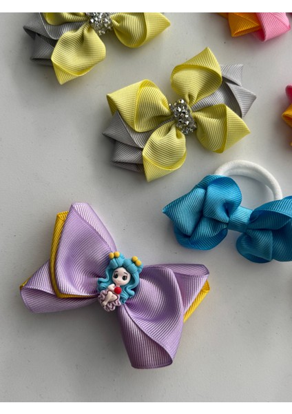 Fiyonklu Saç Tokası 7'li – Renkli Set, Günlük & Okul