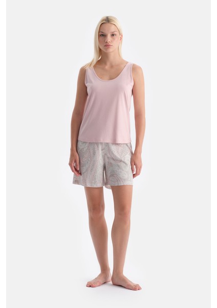 Kalın Askılı Şortu Baskılı Atlet Şort Takım fırsatları