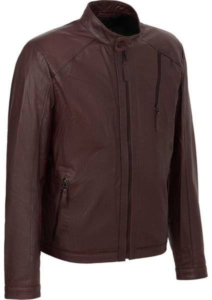 Bordo Hakiki Deri Erkek Hakiki Deri Mont - E22KDM310381-R4X fiyatları