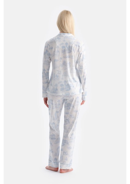 Manzara Baskılı Gömlek Pantolon Takım fiyatları