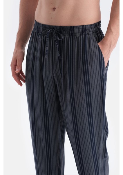 Çizgili Viskon Dokuma Pantolon indirimleri
