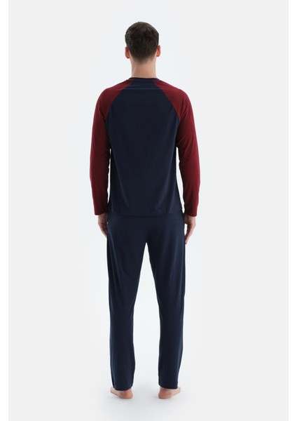 Lacivert Erkek Reglan Kol Pijama Takımı fiyatları