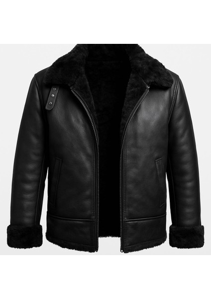 DERİMONTAYA Hakiki İçi Kürk Deri Mont Siyah modelleri
