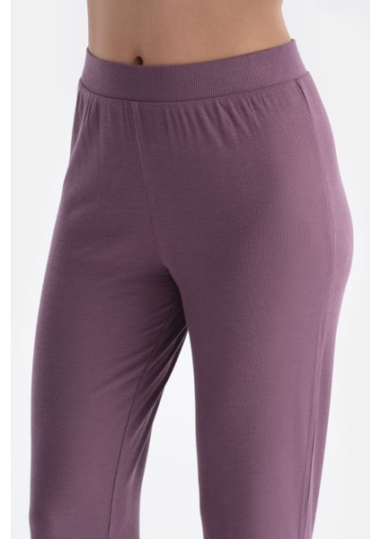 Uzun Kollu V Yaka Kaşkorse Tişört Pantolon Takım